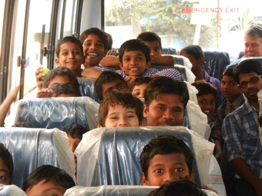 children on bus - Joshua Caleb Trust